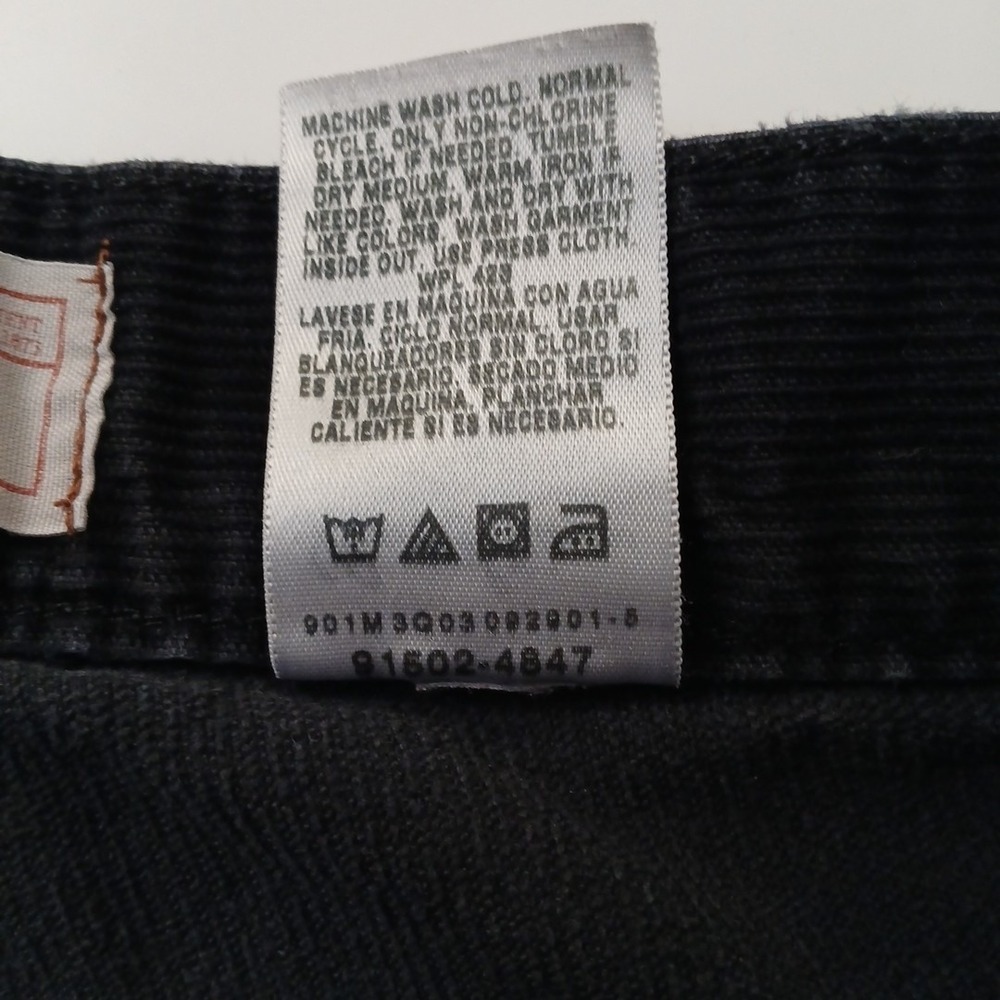 Levis 569 Corduroy Low Loose Fit Jeans Mens 32X25 Black - Picture 5 of 8